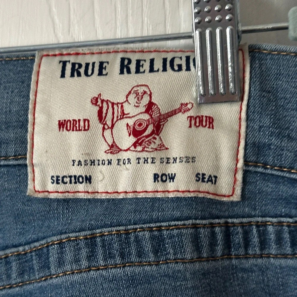 True Religion Ricky Mens Jeans 34x32 Blue Relaxed Straight Cut Pants